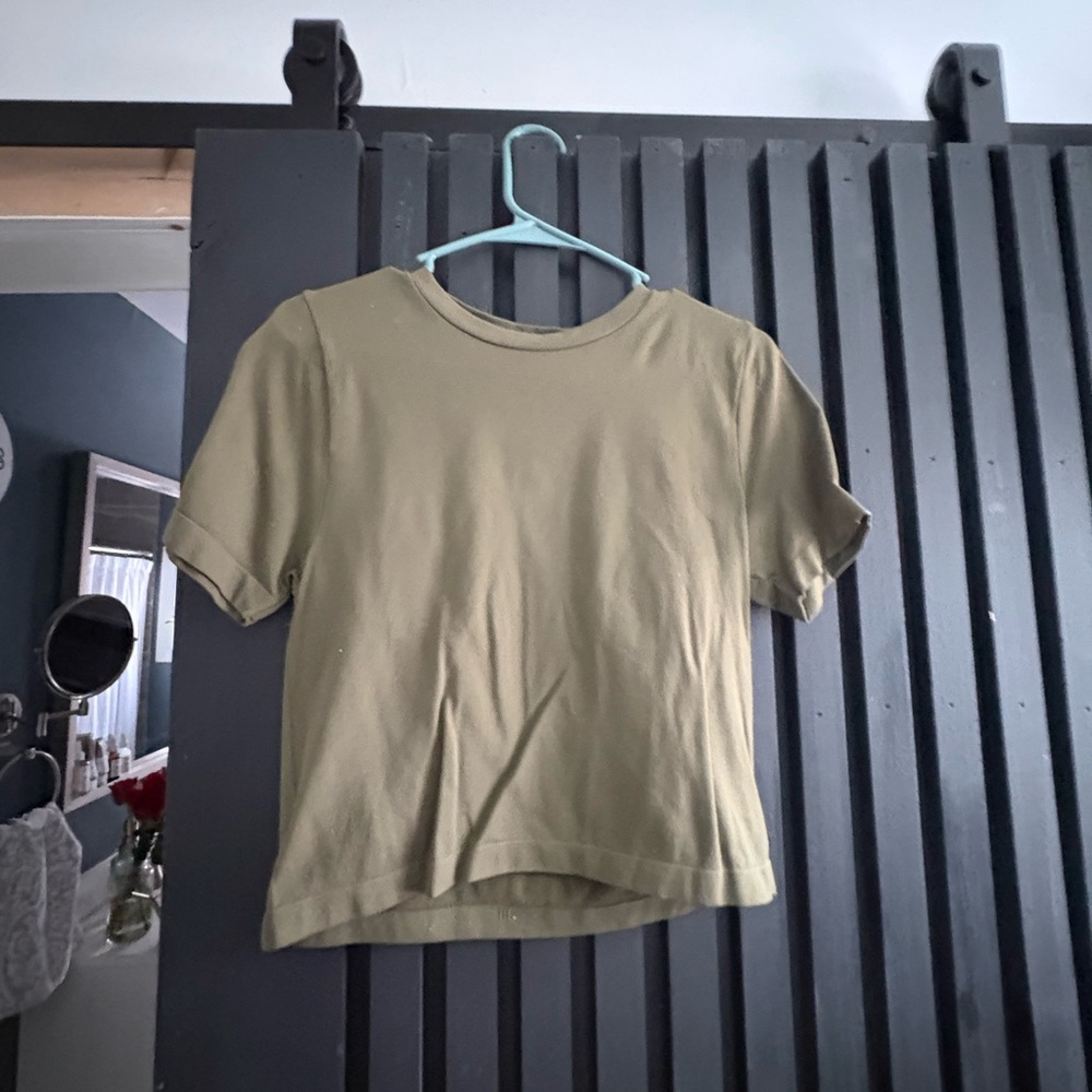 Olive Green Short Sleeve Top